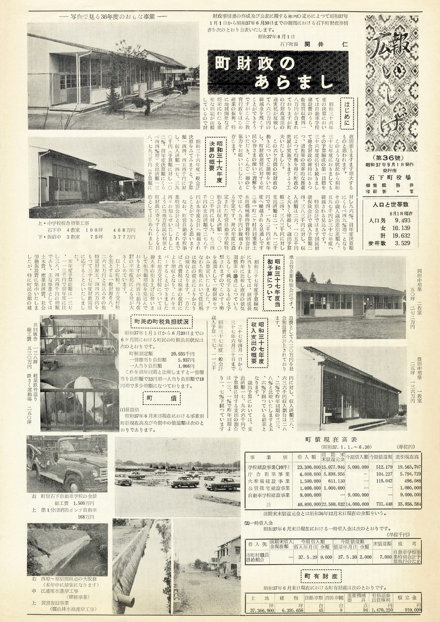 広報いしげ　1962年9月　第36号の表紙画像