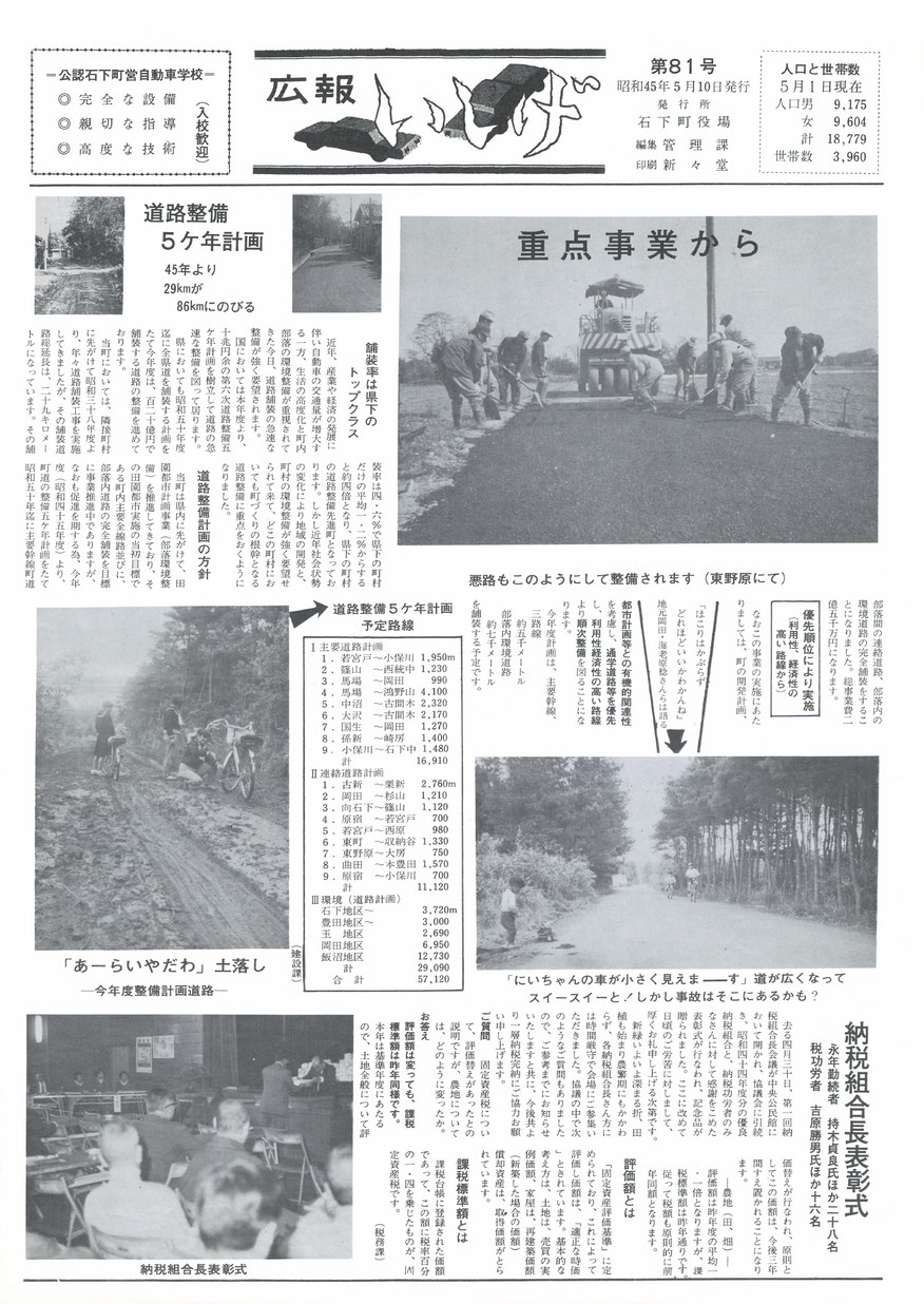 広報いしげ　1970年5月　第81号の表紙画像