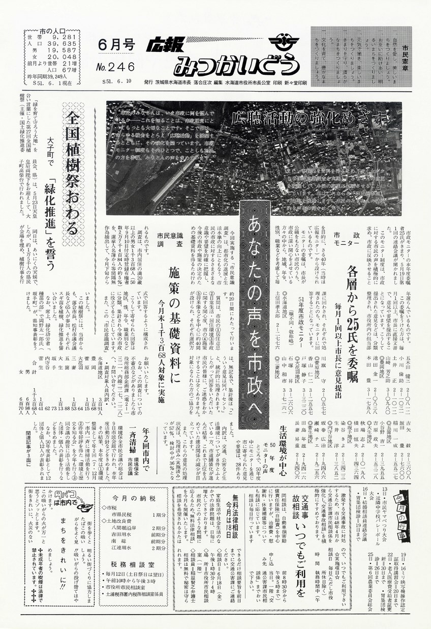 広報みつかいどう　1976年6月　第246号の表紙画像