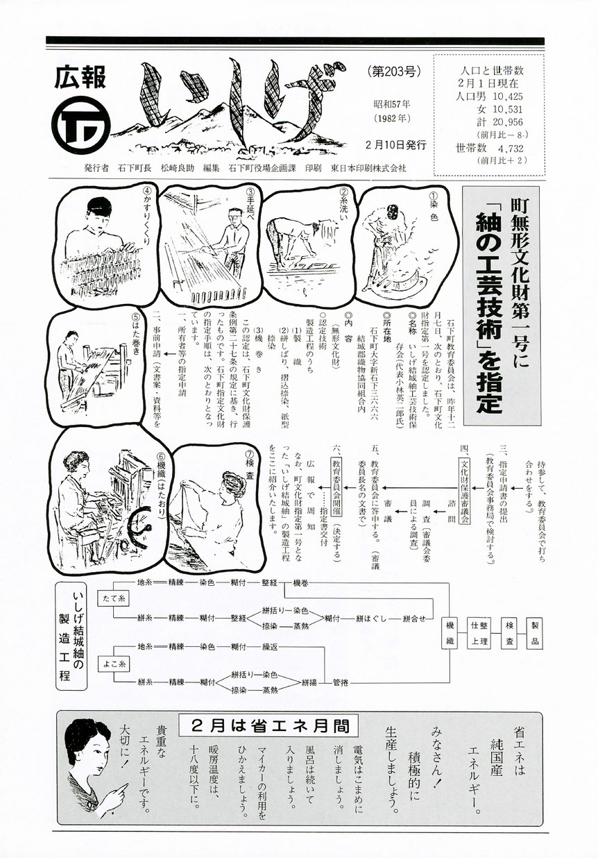 広報いしげ　1982年2月　第203号の表紙画像